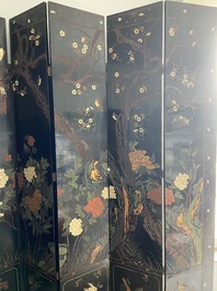 A Chinese eight-panel coromandel lacquer screen, 18/19th C.