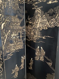 A Chinese eight-panel coromandel lacquer screen, 18/19th C.