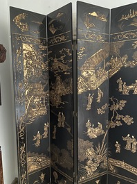 A Chinese eight-panel coromandel lacquer screen, 18/19th C.