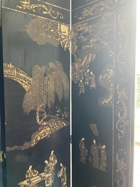 A Chinese eight-panel coromandel lacquer screen, 18/19th C.