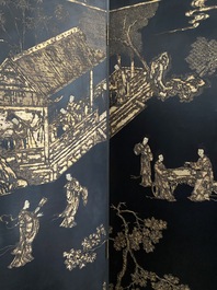 A Chinese eight-panel coromandel lacquer screen, 18/19th C.