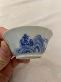 A Chinese blue and white Ca Mau shipwreck wine cup, Yongzheng mark and of the period