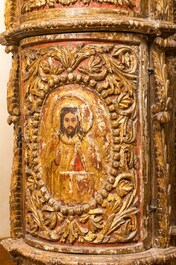 An Italian polychrome wooden lectern, 17th C.