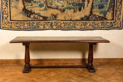 A Flemish walnut refectory table, 2nd half 17th C.
