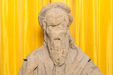 Un buste de Dieu le P&egrave;re en pierre sculpt&eacute;e, 16&egrave;me