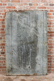 A painted molded zinc 'Singer' sewing machines advertising plaque for a store in Nice, France, early 20th C.