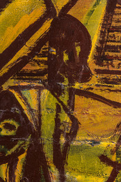 Floris Jespers (1889-1965): 'African market', oil on canvas of large size