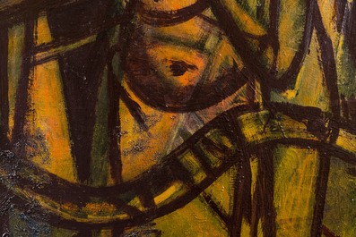 Floris Jespers (1889-1965): 'African market', oil on canvas of large size