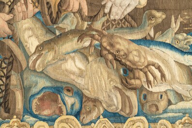 Een groot Vlaams wandtapijt met 'De Wonderbare Visvangst', Oudenaarde, 16/17e eeuw