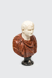 An Italian marble bust of emperor Titus, 20th C.