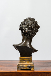 D&eacute;sir&eacute; Weygers (1868-1940): 'David', patinated bronze on a marble base