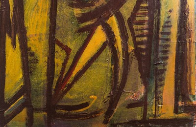 Floris Jespers (1889-1965): 'African market', oil on canvas of large size