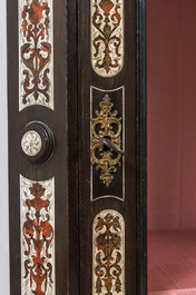 An Italian tortoise and ebony veneer bone-inlaid display cabinet, 19th C.