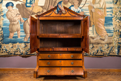 A Dutch Louis XVI mahogany veneered oak cabinet, ca. 1770-1780