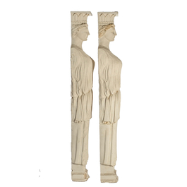 A pair of large plaster models of caryatids, 20th C.