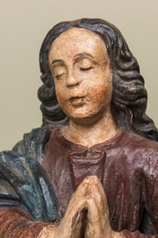 Een polychrome houten Maria Assumpta, 17e eeuw
