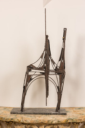 Marcel Mazy (1931): 'El Quijote', patinated metal on a marble base