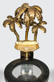 An impresssive Maison Jansen-style washbasin with three palm trees, ca. 1970