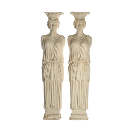 A pair of large plaster models of caryatids, 20th C.