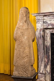 A large French granite sculpture of one of the holy female myrrhbearers, Brittany, 16th C.