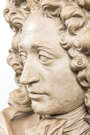 D'apr&egrave;s Pierre-Fran&ccedil;ois Berruer (1733-1797), buste d'un homme noble en terre cuite &agrave; patine blanche, 19&egrave;me