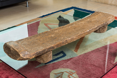 An African wooden Senufo daybed, Ivory Coast, 20th C.