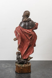 A polychrome wooden Saint Roch, 17th C.