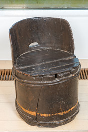 A tree trunk chair or 'Kubbestol', Scandinavia, 19/20th C.