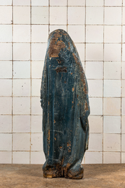 Vierge de Calvaire en ch&ecirc;ne polychrom&eacute;, Flandres, 1&egrave;re moiti&egrave; du 16&egrave;me