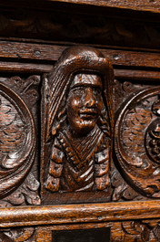 A finely sculpted Flemish oak four-door cabinet, late 17th C.