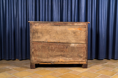 A Spanish walnut dresser with two doors and two drawers, 17th C.