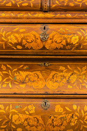 A Dutch floral marquetry display cabinet, 18th C.