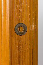 A pair of foldable wooden room dividers, Behrens workshop, Hannover, Germany, early 20th C.