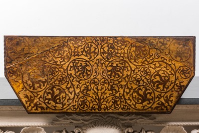 An Italian wooden console, 17th C. and later
