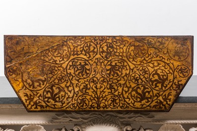 An Italian wooden console, 17th C. and later
