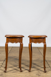A pair of oak side tables, 19th C.
