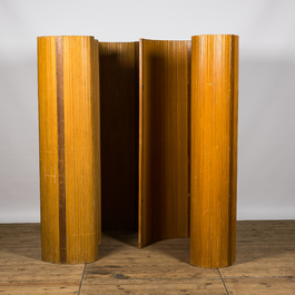 A pair of foldable wooden room dividers, Behrens workshop, Hannover, Germany, early 20th C.