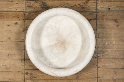 A large round marble basin, 19th C.