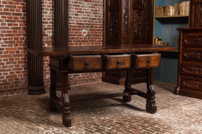 A Spanish wooden table, 17th C. and later