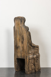A wooden throne in Celtic-style, 20th C.