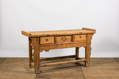 A Chinese elmwooden altar table, 19/20th C.