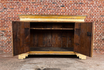 An Italian polychrome wooden two-door sideboard, 17th C.