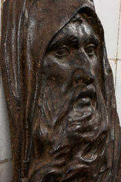 A cast iron plaque depicting Moses, 19th C.