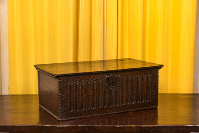 A wooden chest, 17th C.