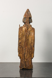 Saint Pierre en bois sculpt&eacute; et polychrom&eacute;, 17&egrave;me