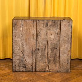 An English Gothic-style carved oak hanging cupboard composed of old elements, 17th C. and later