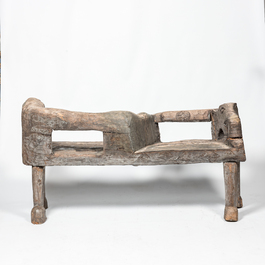 A most probably Indian wooden garden bench, 20th C.