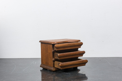 Two wooden miniature commodes, 20th C.