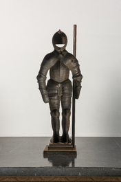 An English cast iron suit of armor, marked Nestor, 20th C.