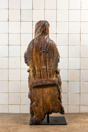 A walnut sculpture of Bridget of Sweden, early 16th C.